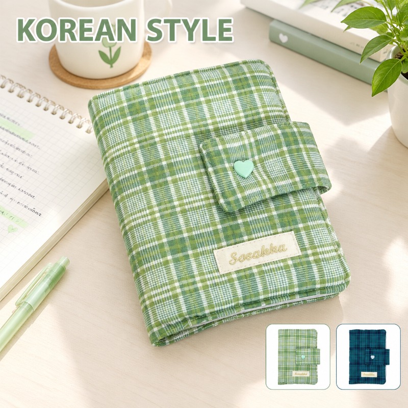 Laptop Sleeve - Yeşil Beyaz Gingham Desenli El Yapımı
