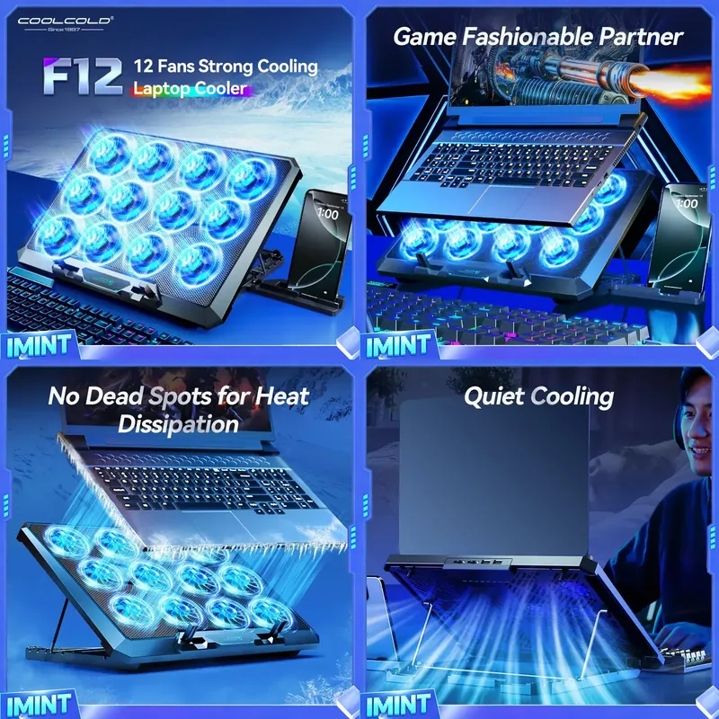 Laptop Cooling Pad - COOLCOLD 12 Sessiz Fanlı Dizüstü Bilgisayar